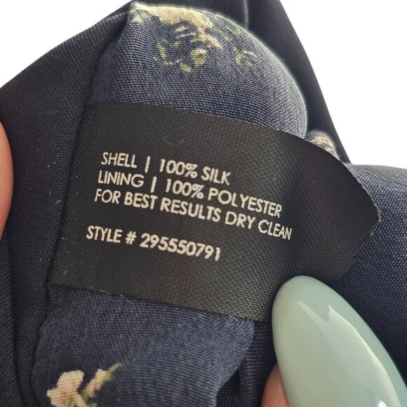 Club Monaco Harper Navy Blue with White Ditsy Flower Sleeveless Dress Sz 6 - Picture 9 of 9